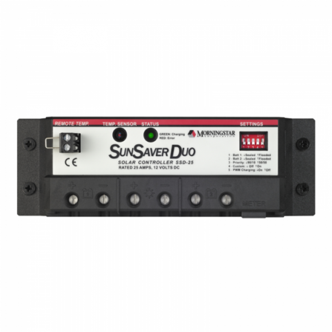 MORNINGSTAR SUNSAVER DUO 25A 12V DUAL BATTERY SOLAR CONTROLLER