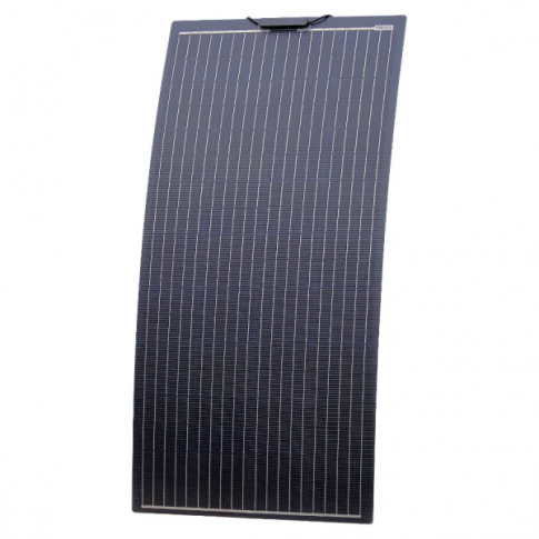 160W BLACK REINFORCED SEMI-FLEXIBLE SOLAR PANEL WITH A DURABLE ETFE COATING